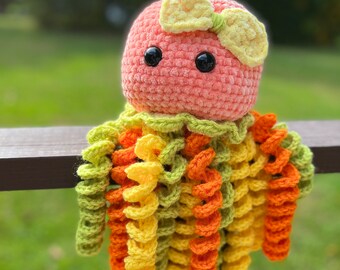 Crochet Plushie Jellyfish, Plushie toy, Crochet octopus plushie, Handmade Crochet octopus jellyfish plushie toy