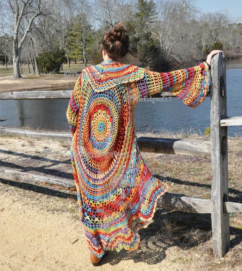 Crochet Hippie Sweater 70's Hippie Sweater Bohemian Etsy