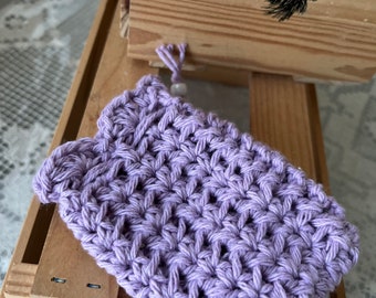 Crochet Lavender Soap Saver, Handmade Soap bag, Eco Friendly Crochet Soap Saver, Crochet Soap Bag, Organic cotton soap pouch