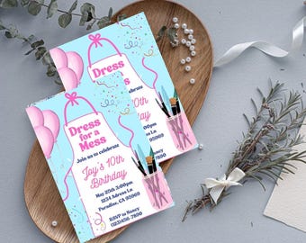 Paint Birthday Party Invite