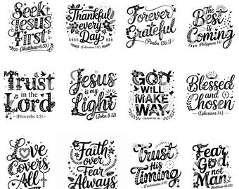 Christian SVG PNG Bundle Nature Vibes Bible Scripture svg Floral Christian Bible Faith Moves Mountains Faith Over Fear Commercial Use Cricut