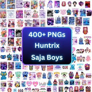 400+ KPOP Demon Hunters PNG Svg Bundle KPOP Idol Group Shirt Huntrix Png Design Saja Boys Girls Bands Png Huntrix Fans DTF Download digitale