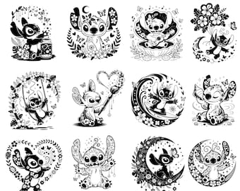 30+ Floral Stitch SVG Bundle Cute Stitch PNG Clip Art Floral Stitch For Mug Cup Stitch Sticker SVG Shirt Design Cricut Silhouette Layered