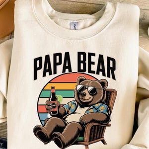 Papa ours heureuse fête des pères PNG chemise papa fête des pères PNG cadeau fête des pères pour papa citations de la vie bonne fête des pères conception de t-shirt PNG