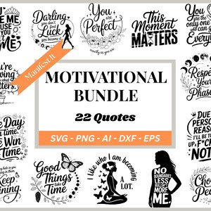 22 Motivierende SVG Bundle Frauen Empowerment Girl Power SVG Inspiration Zitat Positives Zitat Shirt Design SVG Schnitt Datei Cricut Silhouette