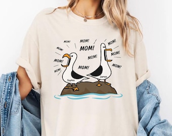 Camiseta de mamá gaviota, diseño personalizado con nombre, regalo divertido para el Día de la Madre.