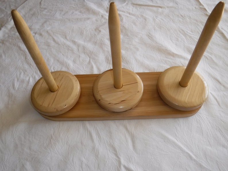 YARN BALL/CONE Holder Triple Various Hardwoods Huggy Bear Etsy