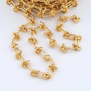 1 Meter Goldknotenketten, 18K Gold Filled halb fertige Kette, DIY Schmuckzubehör