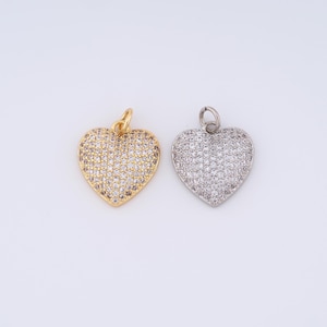Gold Heart Charms,18K Gold Filled Heart Pendant,DIY Jewelry Accessories