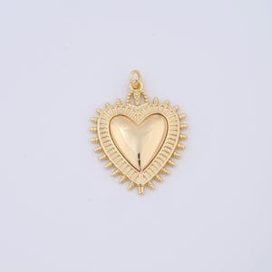 Gold Heart Charms,18K Gold Filled Heart Pendant,DIY Jewelry Accessories