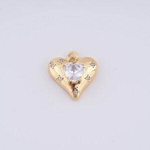 Gold Heart Charms,18K Gold Filled Heart Pendant,DIY Jewelry Accessories