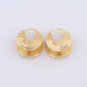 1 pair Bag Hoop Earrings,18K Gold Filled Huggie Hoop Earrings,Thick Earrings,Huggie Hoop,Gift for Her