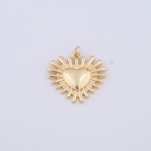 Gold Heart Charms,18K Gold Filled Heart Pendant,DIY Jewelry Accessories