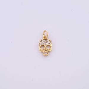 Gold Skull Charms,18K Gold Filled Skull Pendant,DIY Jewelry Accessories
