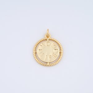 Round Disc Charms,18K Gold Filled Letter Pendant,DIY Jewelry Accessories