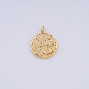 Gold Round House Charms,18K Gold Filled House Pendant,DIY Jewelry Accessories