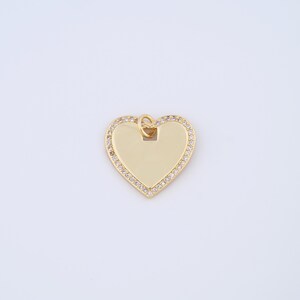 Gold Heart Charms,18K Gold Filled Heart Pendant,Zircon Heart Pendant,DIY Jewelry Accessories