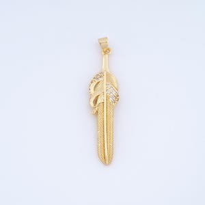 Gold Feather Charms,18K Gold Filled Feather Pendant,DIY Jewelry Accessories
