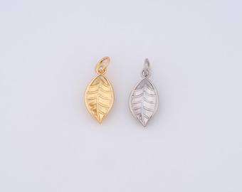 Gold Leaf Charms,18K Gold Filled Leaf Pendant,DIY Jewelry Accessories
