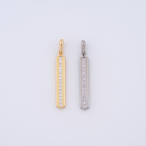 Gold Bar Charms,Bar Pendant,18K Gold Filled Stick Pendant,DIY Jewelry Accessories