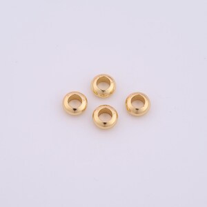 50pcs Wheel Spacer Round Beads,18K Gold Filled Gold Disc Beads,Gold Heishi Beads for DIY Bracelet Necklace Jewelry Findings Making