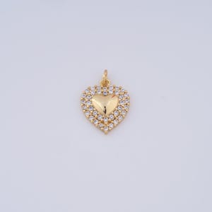 Gold Heart Charms,18K Gold Filled Heart Pendant,DIY Jewelry Accessories