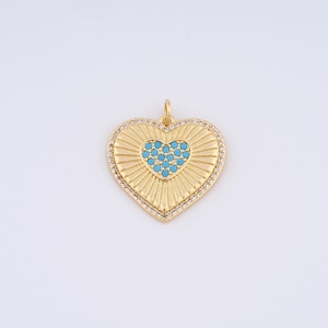 Gold Heart Charms,18K Gold Filled Heart Pendant,DIY Jewelry Accessories