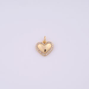 Gold Heart Charms,18K Gold Filled Heart Pendant,DIY Jewelry Accessories