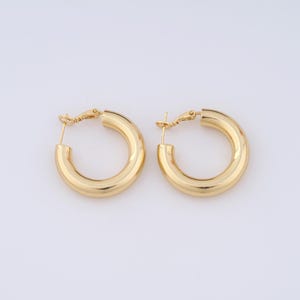 1 pair Thick Gold Earrings Chunky Earrings 18K Gold Filled Hoop Earrings Hoop Earrings Hoop Earrings Gifts for Her
