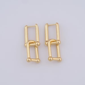 1 pair Square Gold Hoop Earrings,18K Gold Filled Huggie Hoop Earrings,Hoop Earrings,Hypoallergenic Huggie Hoop,Gift for Her