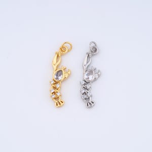Gold Lobster Charms,18K Gold Filled Lobster Pendant,DIY Jewelry Accessories