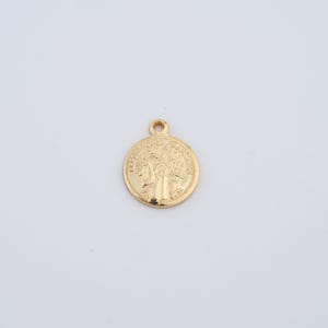Round Figure Charms,18K Gold Filled Figure Pendant,DIY Jewelry Accessories