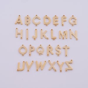 Gold Letter Connector,18K Gold Filled 26 Initials Connector,DIY Jewelry Accessories