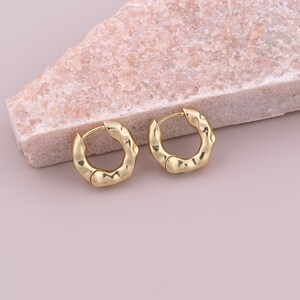 1 pair Gold Thick Earrings,18K Gold Filled Huggie Hoop Earrings,Hoop Earrings,Hypoallergenic Huggie Hoop,Gift for Her