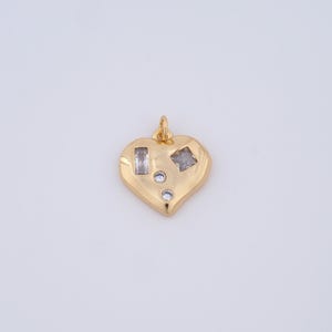Gold Heart Charms,18K Gold Filled Heart Pendant,DIY Jewelry Accessories