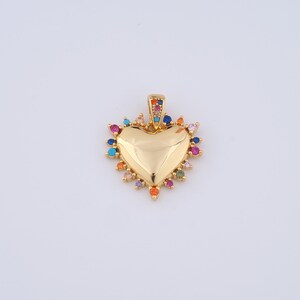 Gold Heart Charms,18K Gold Filled Heart Pendant,DIY Jewelry Accessories