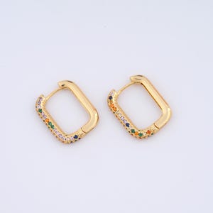 1 pair Square Gold Hoop Earrings,18K Gold Filled Huggie Hoop Earrings,Hoop Earrings,Hypoallergenic Huggie Hoop,Gift for Her