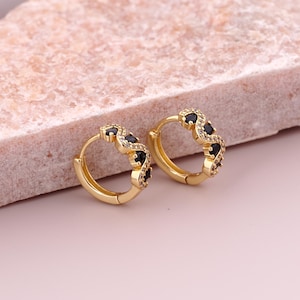 1 pair Gold Hoop Earrings,18K Gold Filled Huggie Hoop Earrings,Hoop Earrings,Hypoallergenic Huggie Hoop,Gift for Her