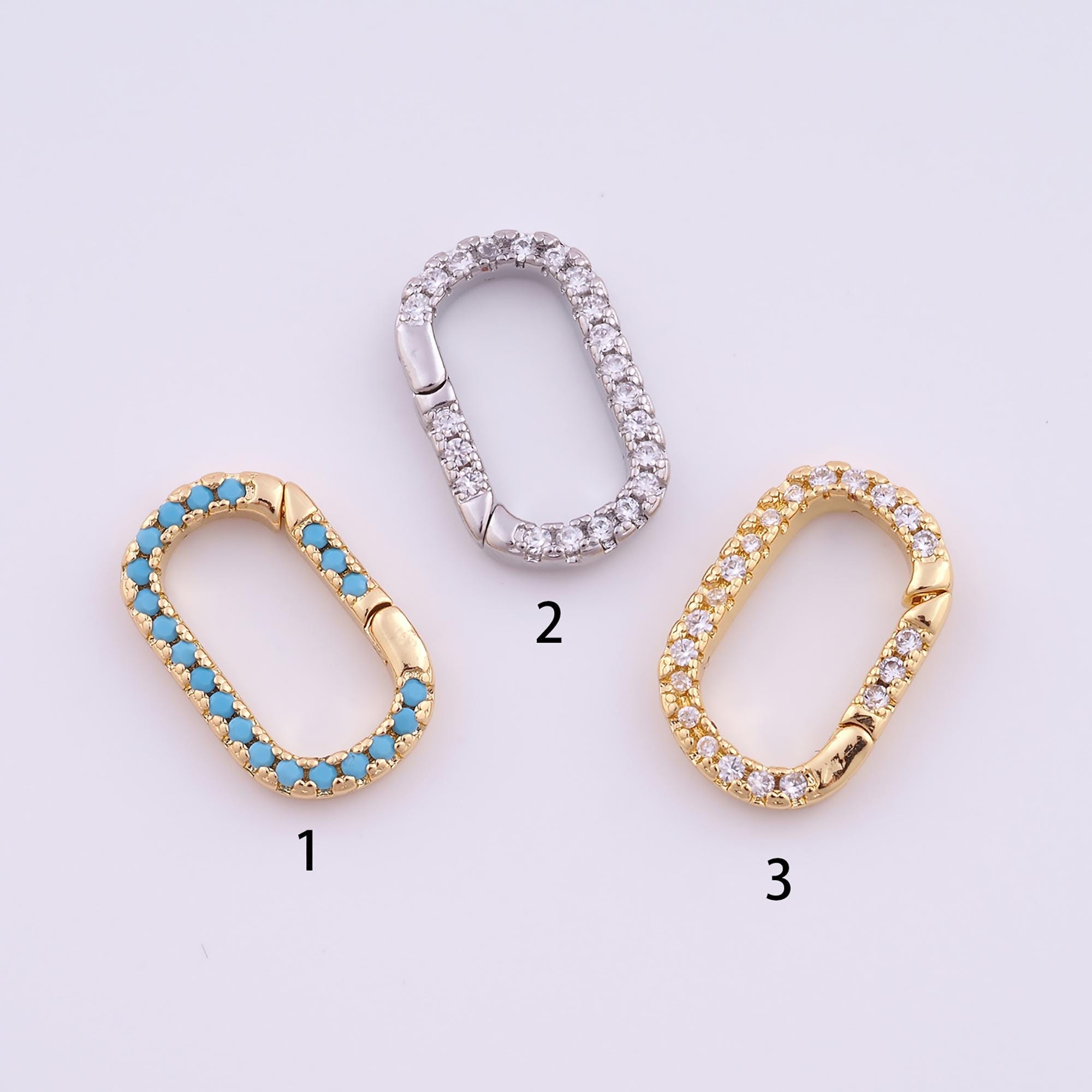 ZirconPaper Clip Clasps,18K Gold Filled Springs Clasps,Square Clasps,Push Gate Clasps,DIY Jewelry Accessories