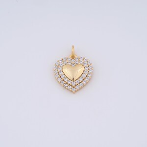 Gold Heart Charms,18K Gold Filled Heart Pendant,DIY Jewelry Accessories