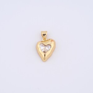 Gold Heart Charms,18K Gold Filled Heart Pendant,DIY Jewelry Accessories