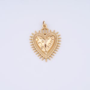 Gold Heart Charms,18K Gold Filled Heart Pendant,DIY Jewelry Accessories