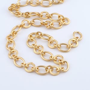 1 Meter runde Goldketten, 18K Gold gefüllte halb fertige Kette, DIY Schmuckzubehör