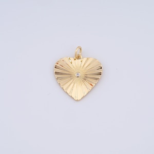 Gold Heart Charms,18K Gold Filled Heart Pendant,DIY Jewelry Accessories