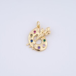 Pingente de paleta de ouro, pingente de paleta de ouro 18K, acessórios de joalheria faça você mesmo