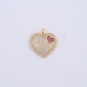 Gold Heart Charms,18K Gold Filled Heart Pendant,DIY Jewelry Accessories