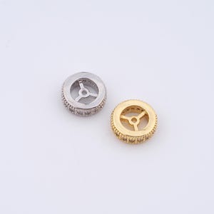 Gold Wheel Beads 18K Gold Filled Flat Spacer Beads,Gold Round Beads,DIY Jewelry Accessories
