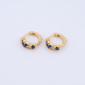 1 pair Round Gold Hoop Earrings,18K Gold Filled Huggie Hoop Earrings,Zircon Hoop Earrings,Hypoallergenic Huggie Hoop,Gift for Her