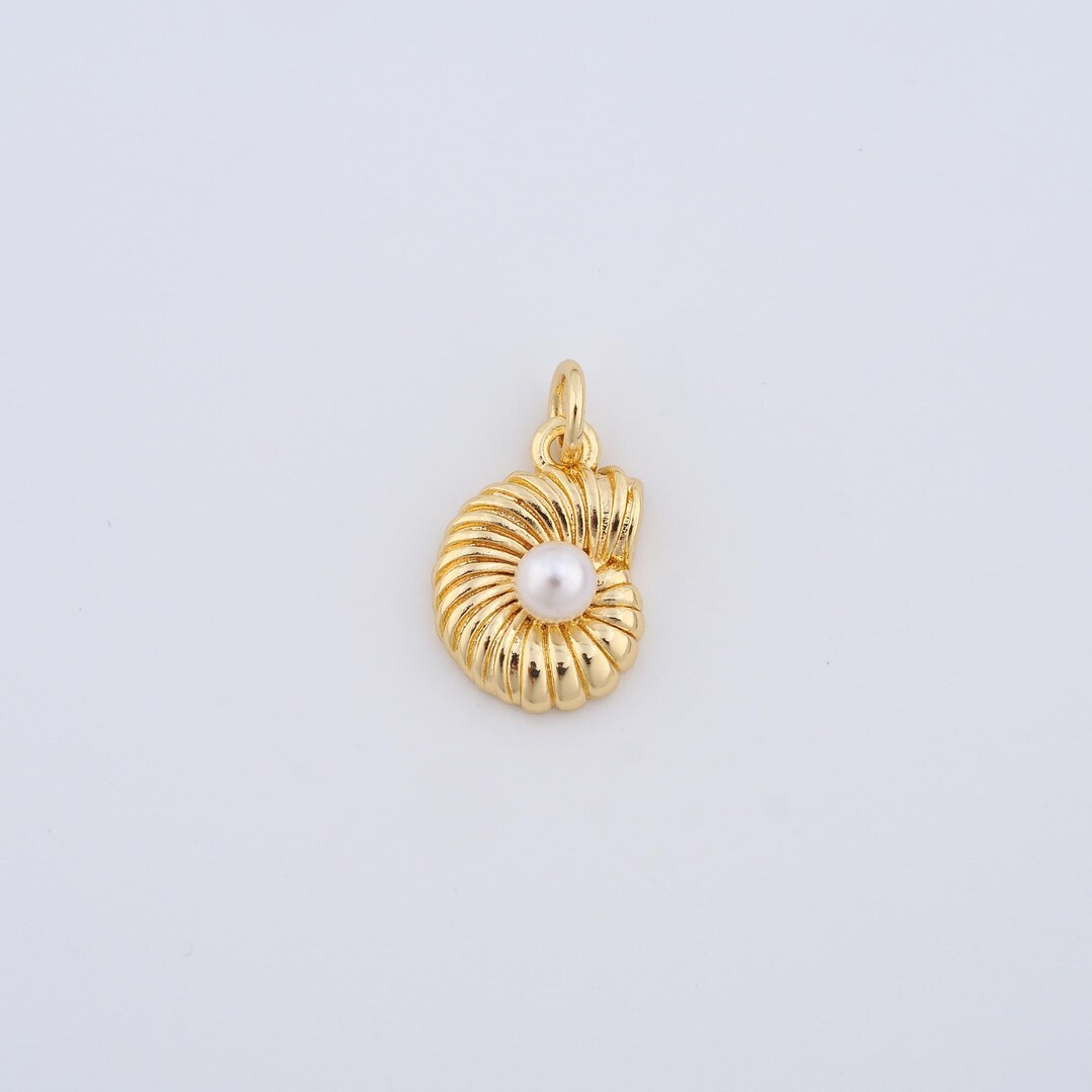 Gold Snail Shell Charms,18k Gold Filled Shell Pendant,diy Jewelry ...