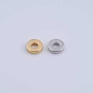 10pcs 18K Gold Filled Flat Spacer Round Beads,Gold Disc Beads,Gold Heishi Beads for DIY Bracelet Necklace Jewelry Findings Making